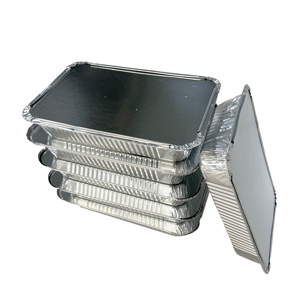 Oblong Take-out Foil Pan Oven 8011 Aluminum Foil Pan Container With Lid And Aluminium Foil Food Containers