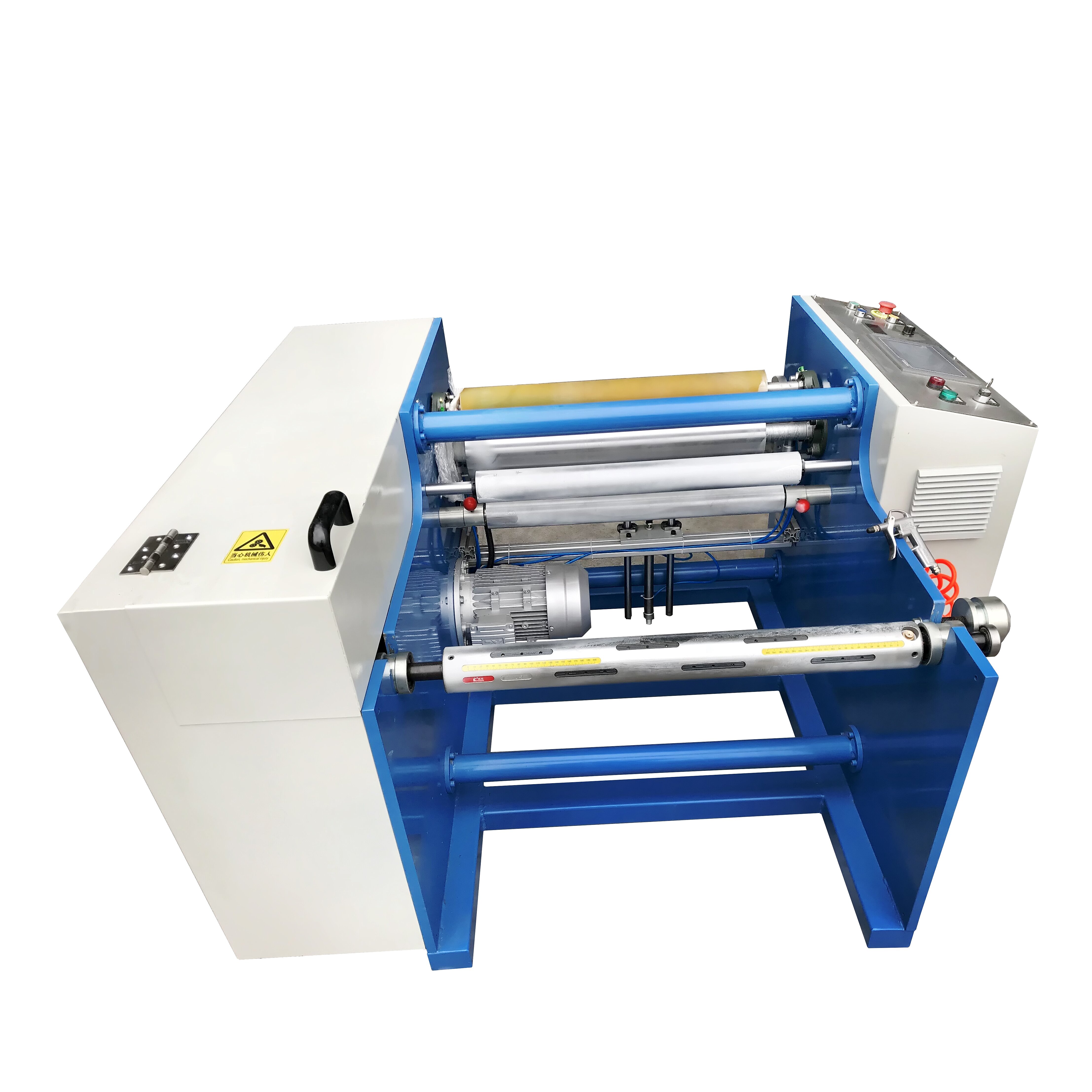 China Good Supplier Semi Automatic Aluminium Foil Roll Rewinder For Kitchen House Foil Roll Rewinding